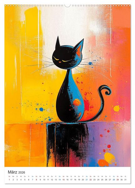 Produktbild: Kunterbunte Katzenbande (hochwertiger Premium Wandkalender 2026 DIN A2 hoch), Kunstdruck in Hochglanz