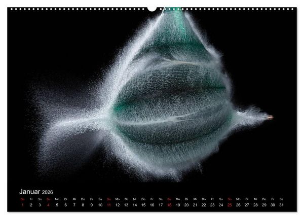 Produktbild: Ballistik Highspeed Fotos (hochwertiger Premium Wandkalender 2026 DIN A2 quer), Kunstdruck in Hochglanz
