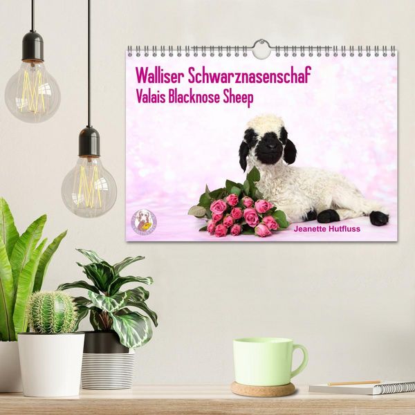 Produktbild: Walliser Schwarznasenschaf Valais Blacknose Sheep (Wandkalender 2026 DIN A4 quer), CALVENDO Monatskalender