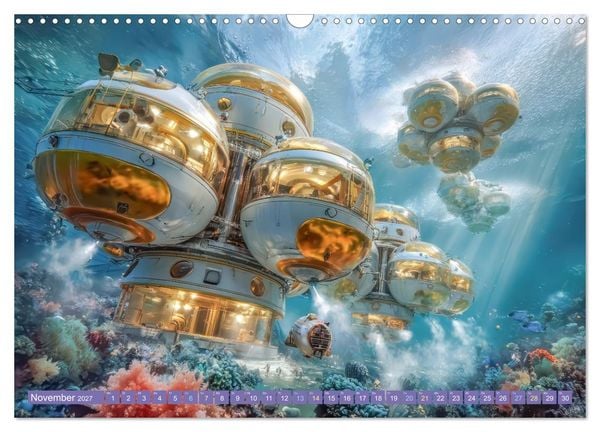 Produktbild: Tauche ein in die Zukunft - Science Fiction Unterwasserwelten (Wandkalender 2027 DIN A3 quer), CALVENDO Monatskalender