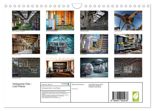 Produktbild: Verlassene Orte - Lost Places (Wandkalender 2026 DIN A4 quer), CALVENDO Monatskalender