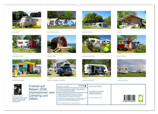 Produktbild: Freiheit auf Reisen 2026. Impressionen vom Camping und Zelten (hochwertiger Premium Wandkalender 2026 DIN A2 quer), Kunstdruck in Hochglanz