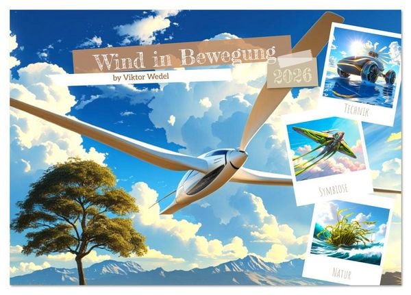 Wind in Bewegung (Tischkalender 2026 DIN A5 quer), CALVENDO Monatskalender