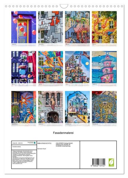 Produktbild: Fasadenmalerei (Wandkalender 2026 DIN A3 hoch), CALVENDO Monatskalender