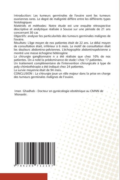 Produktbild: Les Tumeurs Germinales Malignes De L'ovaire