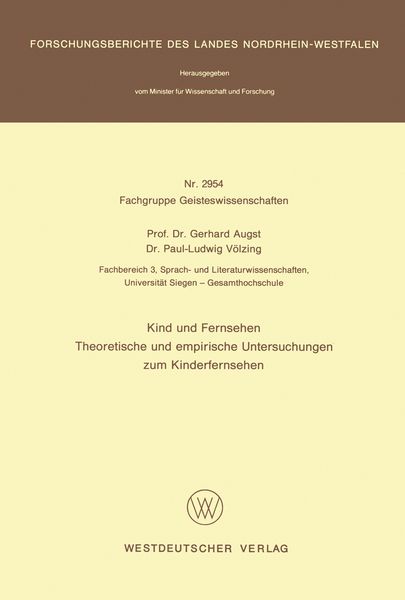 Produktbild: Kind und Fernsehen