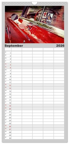 Produktbild: Familienplaner 2026 - US-Muscle-Cars - Plymouth mit 5 Spalten (Wandkalender, 21 x 45 cm) CALVENDO