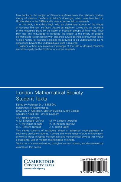 Produktbild: Introduction to Compact Riemann Surfaces and Dessins d'Enfants