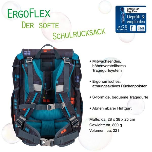 Produktbild: DerDieDas Schulranzen Set ErgoFlex Light, Schulranzen Set, 5tlg, Ninja Fighter