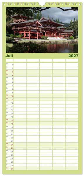 Produktbild: Familienplaner 2027 - Hawaii - Oahu - Maui mit 5 Spalten (Wandkalender, 21 x 45 cm) CALVENDO