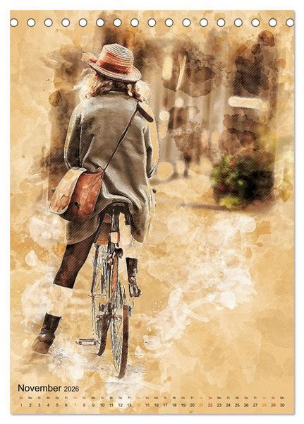 Produktbild: Fahrrad - Retro-Kalender (Tischkalender 2026 DIN A5 hoch), CALVENDO Monatskalender