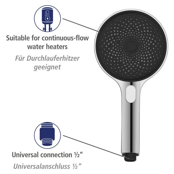 Produktbild: Duschsystem Mod. Softwater Chrom, einfacher Anschluss an bestehende Armatur oder Wandanschlussbogen