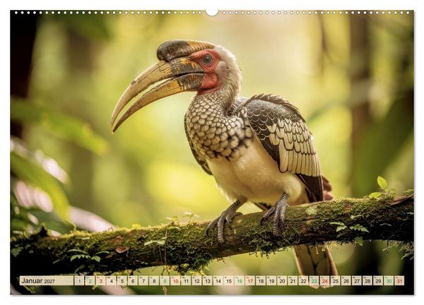 Produktbild: Nashornv&ouml;gel (hochwertiger Premium Wandkalender 2027 DIN A2 quer), Kunstdruck in Hochglanz