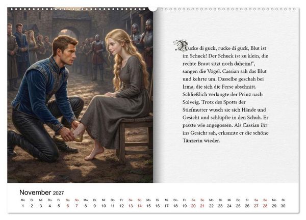 Produktbild: Grimms Hausm&auml;rchen Aschenputtel (hochwertiger Premium Wandkalender 2027 DIN A2 quer), Kunstdruck in Hochglanz