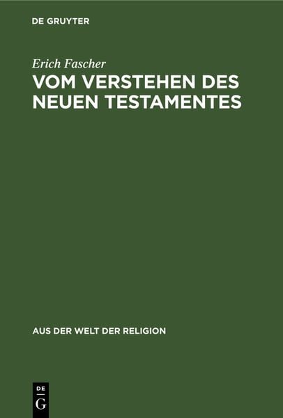Produktbild: Vom Verstehen des Neuen Testamentes