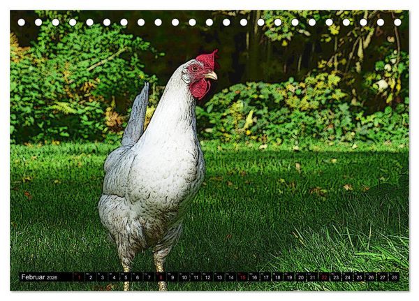 Produktbild: Die H&uuml;hner sind los! (Tischkalender 2026 DIN A5 quer), CALVENDO Monatskalender