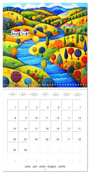 Produktbild: Naive Colorful Journey (Wall Calendar 2026 12 &times; 12 Inch) CALVENDO 12 Month Wall Calendar
