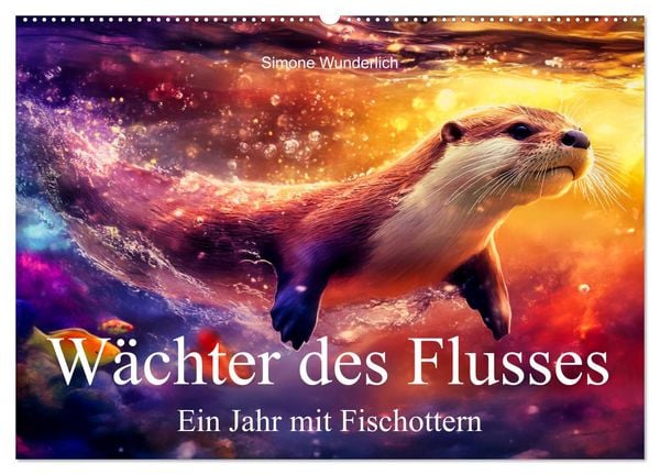 Produktbild: W&auml;chter des Flusses - Ein Jahr mit Fischottern (hochwertiger Premium Wandkalender 2026 DIN A2 quer), Kunstdruck in Hochglanz
