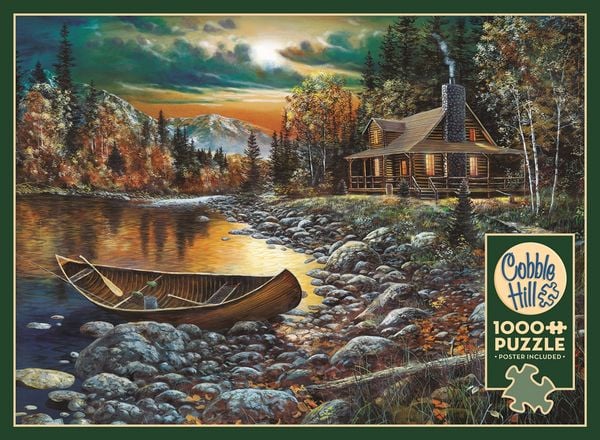 Produktbild: COBBLE HILL PUZZLES - Blockh&uuml;tte am See 1000 Teile