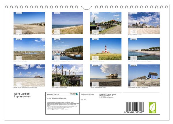 Produktbild: Nord-Ostsee Impressionen (Wandkalender 2026 DIN A4 quer), CALVENDO Monatskalender