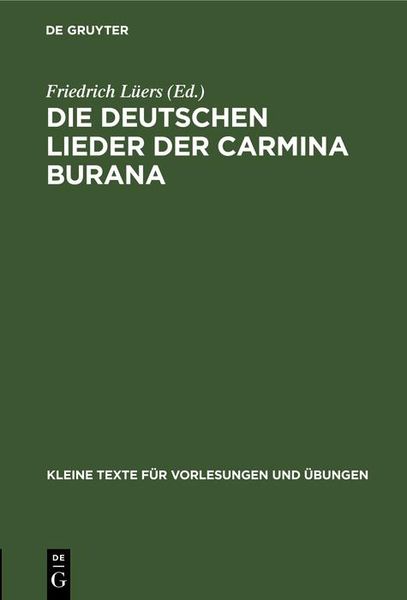 Produktbild: Die deutschen Lieder der Carmina Burana