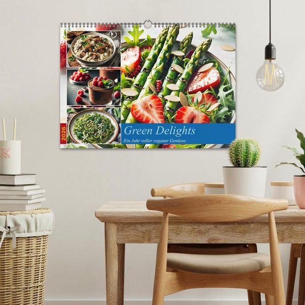 Produktbild: Green Delights - Ein Jahr voller veganer Gen&uuml;sse (Wandkalender 2026 DIN A3 quer), CALVENDO Monatskalender