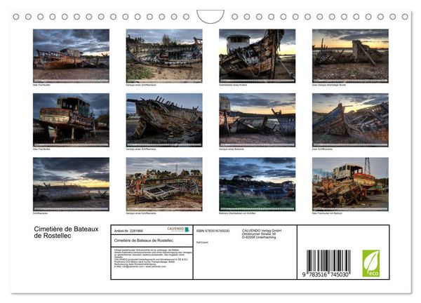 Produktbild: Cimeti&egrave;re de Bateaux de Rostellec (Wandkalender 2026 DIN A4 quer), CALVENDO Monatskalender
