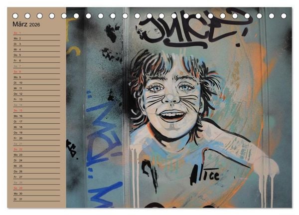 Produktbild: Street-Art Berlin (Tischkalender 2026 DIN A5 quer), CALVENDO Monatskalender