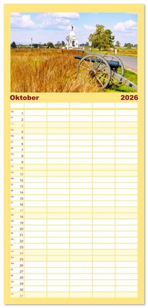 Produktbild: Familienplaner 2026 - Pennsylvania. Die Wiege der USA zwischen Tradition und Moderne mit 5 Spalten (Wandkalender, 21 x 45 cm) CALVENDO