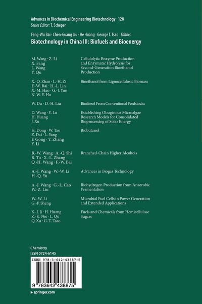 Produktbild: Biotechnology in China III: Biofuels and Bioenergy