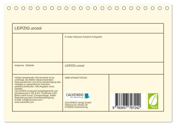 Produktbild: LEIPZIG urcool (Tischkalender 2026 DIN A5 quer), CALVENDO Monatskalender