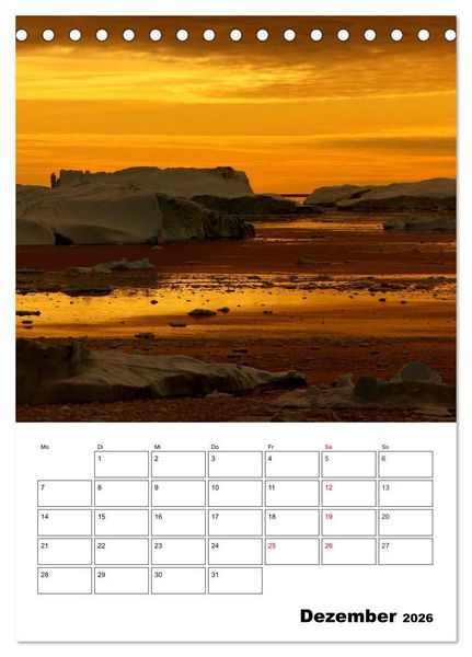 Produktbild: Die Eisberge von Ilulissat (Tischkalender 2026 DIN A5 hoch), CALVENDO Monatskalender