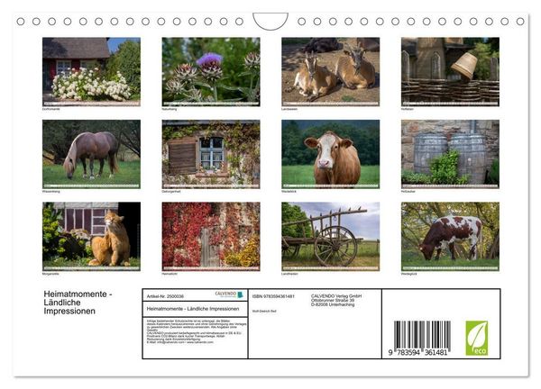 Produktbild: Heimatmomente - L&auml;ndliche Impressionen (Wandkalender 2027 DIN A4 quer), CALVENDO Monatskalender
