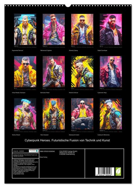 Produktbild: Cyberpunk Heroes. Futuristische Fusion von Technik und Kunst (hochwertiger Premium Wandkalender 2026 DIN A2 hoch), Kunstdruck in Hochglanz