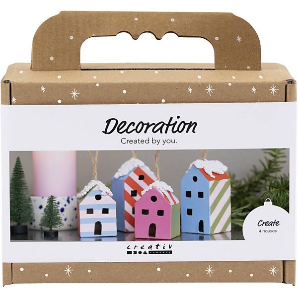 Produktbild: Creativ Company Mini Kreativ Set Dekoration, H&auml;user, sortiert Farben