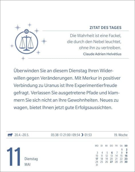Produktbild: Waage Sternzeichenkalender 2027 - Tagesabrei&szlig;kalender - Ihr Horoskop f&uuml;r jeden Tag