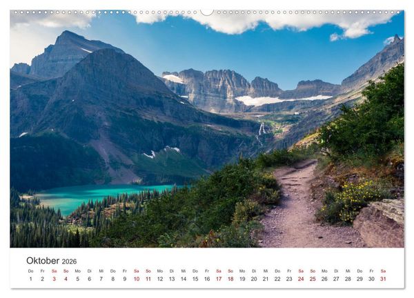 Produktbild: Glacier Nationalpark - Eine Reise in den bezaubernden Nationalpark. (hochwertiger Premium Wandkalender 2026 DIN A2 quer), Kunstdruck in Hochglanz