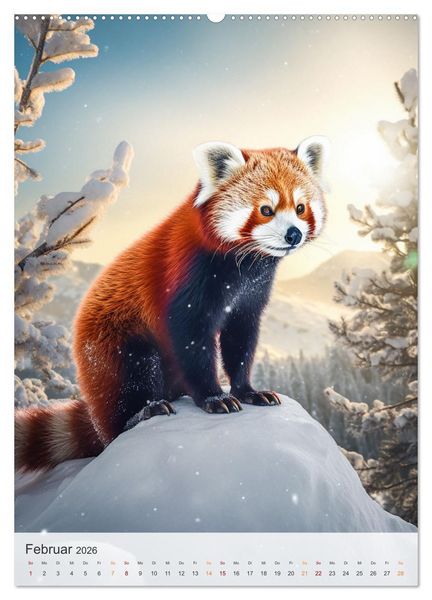 Produktbild: Lustige rote Panda (Wandkalender 2026 DIN A2 hoch), CALVENDO Monatskalender