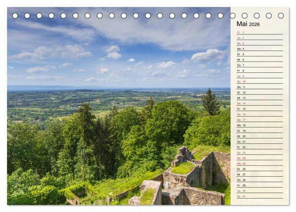 Produktbild: Auf Schusters Rappen... S&uuml;dlicher Oberrhein und S&uuml;dschwarzwald (Tischkalender 2026 DIN A5 quer), CALVENDO Monatskalender