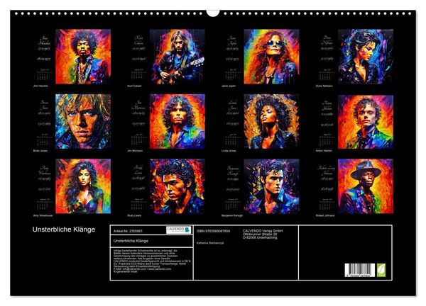 Produktbild: Unsterbliche Kl&auml;nge (Wandkalender 2027 DIN A2 quer), CALVENDO Monatskalender