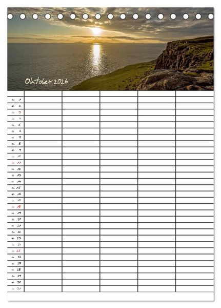 Produktbild: Isle of Skye - Schottlands Inseln - Familienplaner (Tischkalender 2026 DIN A5 hoch), CALVENDO Monatskalender