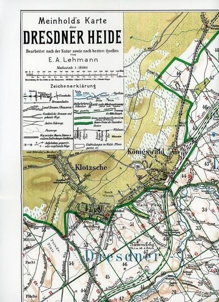 Produktbild: Wanderkarte der Dresdner Heide um 1908