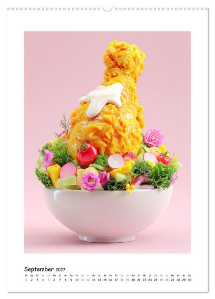 Produktbild: Bunte Versuchung. Tr&auml;ume zwischen Fast Food und s&uuml;&szlig;en S&uuml;nden (hochwertiger Premium Wandkalender 2027 DIN A2 hoch), Kunstdruck in Hochglanz