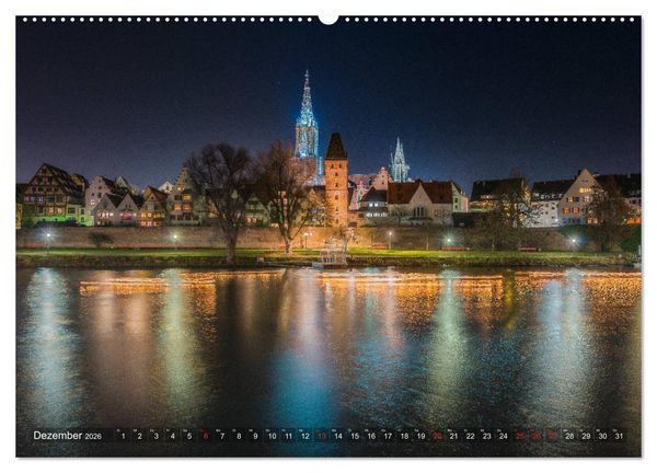 Produktbild: Ulm f&uuml;r Nachtspatzen (hochwertiger Premium Wandkalender 2026 DIN A2 quer), Kunstdruck in Hochglanz
