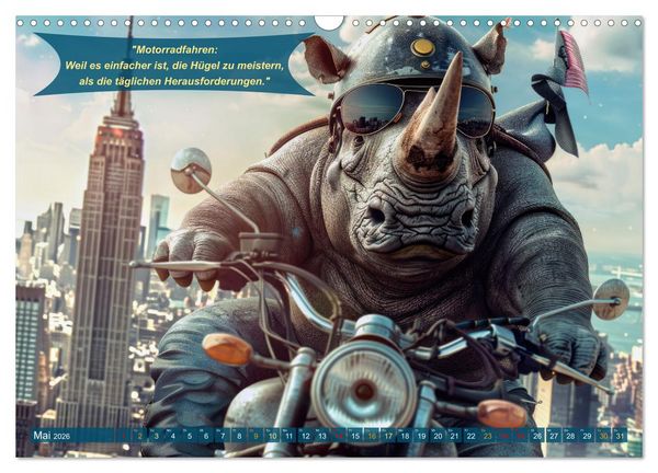 Produktbild: Tierisch lustige Motorradfahrer (Wandkalender 2026 DIN A3 quer), CALVENDO Monatskalender