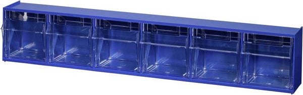 Produktbild: Allit 464440 Klappkasten-Magazin VarioPlus ProFlip 6 (B x H x T) 600 x 115 x 95 mm Blau, Transparent 1 St.