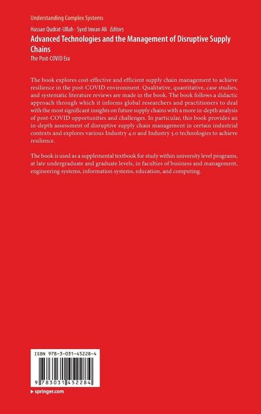 Produktbild: Advanced Technologies and the Management of Disruptive Supply Chains