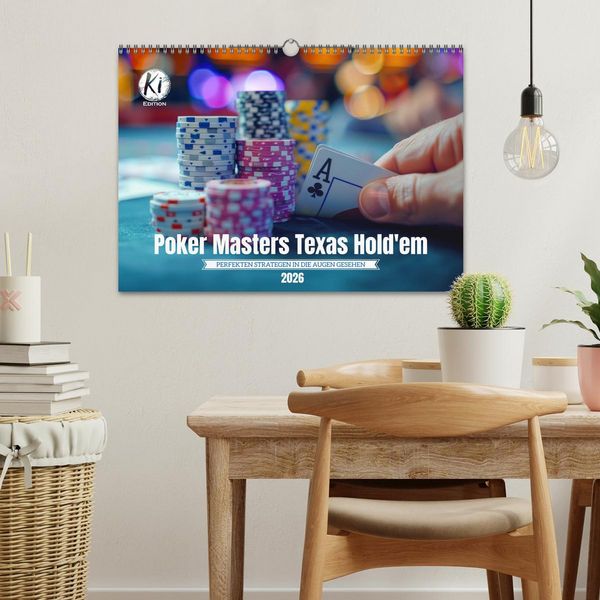 Produktbild: Poker Masters Texas Hold'em (Wandkalender 2026 DIN A3 quer), CALVENDO Monatskalender