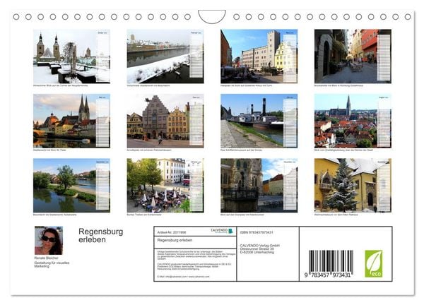 Produktbild: Regensburg erleben (Wandkalender 2026 DIN A4 quer), CALVENDO Monatskalender