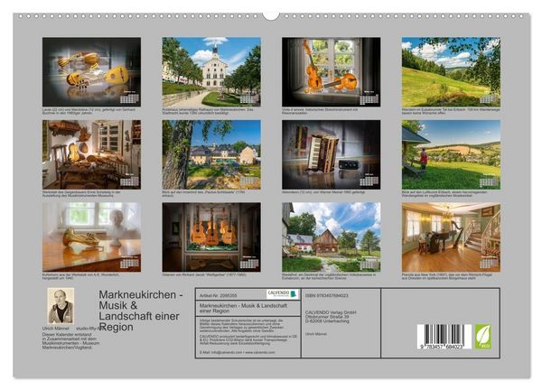 Produktbild: Markneukirchen - Musik & Landschaft einer Region (hochwertiger Premium Wandkalender 2026 DIN A2 quer), Kunstdruck in Hochglanz